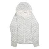 THE NORTH FACE Womens Quilted Coat Grey Nylon Hooded Diamond S