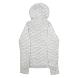 THE NORTH FACE Womens Quilted Coat Grey Nylon Hooded Diamond S