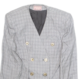 MAXI LIBERATI Womens Blazer Jacket White Viscose Plaid M