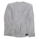MAXI LIBERATI Womens Blazer Jacket White Viscose Plaid M