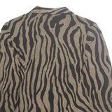 Womens Blazer Jacket Brown Crazy Pattern L