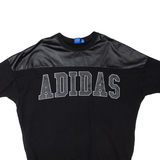 ADIDAS Short Sleeve Womens Sweatshirt Black Crew Neck UK 16