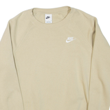 NIKE Mens Sweatshirt Beige Crew Neck S