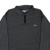 Striped Mens Sweatshirt Grey 1/4 Zip S