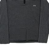 Striped Mens Sweatshirt Grey 1/4 Zip S