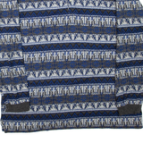 BLUE RIVER Fair Isle Mens Sweatshirt Blue Collared L