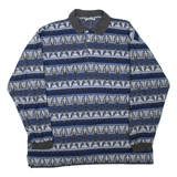 BLUE RIVER Fair Isle Mens Sweatshirt Blue Collared L