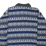 BLUE RIVER Fair Isle Mens Sweatshirt Blue Collared L