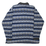 BLUE RIVER Fair Isle Mens Sweatshirt Blue Collared L