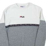 FILA Colourblock Womens Sweatshirt Grey Crew Neck XS