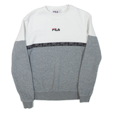 FILA Colourblock Womens Sweatshirt Grey Crew Neck XS