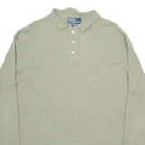 POLO RALPH LAUREN Mens Jumper Green Collared Waffle Knit XL