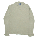 POLO RALPH LAUREN Mens Jumper Green Collared Waffle Knit XL