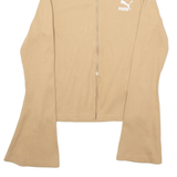 PUMA Womens Cardigan Beige High Neck Tight Knit M