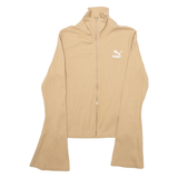 PUMA Womens Cardigan Beige High Neck Tight Knit M