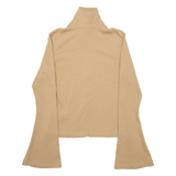 PUMA Womens Cardigan Beige High Neck Tight Knit M