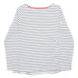 JOULES Womens Patterned Jumper White Striped Tight Knit UK 14