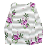 JOULES Womens Patterned Jumper White Striped Tight Knit UK 12