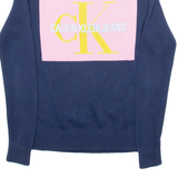 CALVIN KLEIN JEANS Womens Patterned Jumper Purple Crazy Pattern Wool S