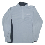 COLUMBIA Mens Fleece Grey 1/4 Zip Tight Knit S