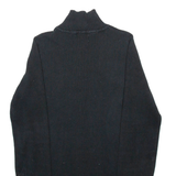 DKNY Womens Jumper Black 1/4 Zip Tight Knit S