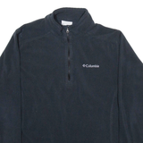 COLUMBIA Mens Fleece Black 1/4 Zip Tight Knit S
