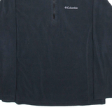 COLUMBIA Mens Fleece Black 1/4 Zip Tight Knit S