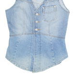 INTERNATIONAL IMAGE TRENDS Womens Denim Waistcoat Blue M