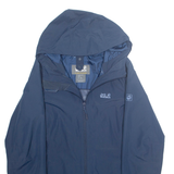 JACK WOLFSKIN Mesh Lined Womens Rain Jacket Blue Hooded M