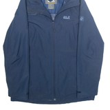 JACK WOLFSKIN Mesh Lined Womens Rain Jacket Blue Hooded M