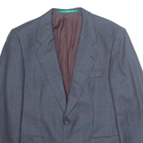 CANDA Mens Blazer Jacket Blue Houndstooth L