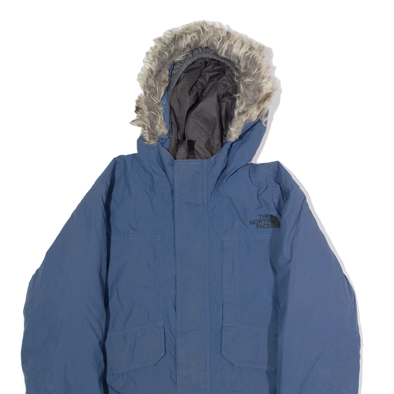 THE NORTH FACE 550 Boys Parka Jacket Blue Nylon Hooded L