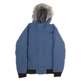 THE NORTH FACE 550 Boys Parka Jacket Blue Nylon Hooded L