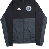 ADIDAS Eugene Timbers Mens Rain Jacket Black USA Hooded Colourblock S