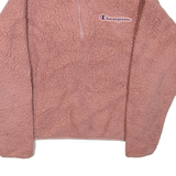 CHAMPION Womens Fleece Pink 1/4 Zip S