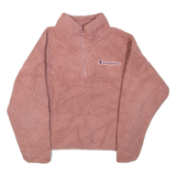 CHAMPION Womens Fleece Pink 1/4 Zip S