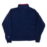 CHAMPION Mens Fleece Blue Button Neck L