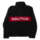 NAUTICA Mens Fleece Black 1/4 Zip S