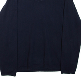 TOMMY HILFIGER Mens Jumper Blue V-Neck Tight Knit L