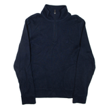 NAUTICA Mens Jumper Blue 1/4 Zip Tight Knit M