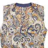 Womens Waistcoat Blue Crazy Pattern M