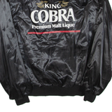 King Cobra Premium Liqour Mens Bomber Jacket Black Nylon L
