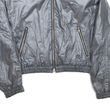 BAZAR Cropped Womens Bomber Jacket Grey Wool XS