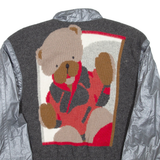 BAZAR Cropped Womens Bomber Jacket Grey Wool XS