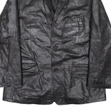 H.K.A Mens Jacket Black Leather L