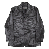 H.K.A Mens Jacket Black Leather L