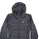 ADIDAS Womens Puffer Jacket Black Hooded UK 8