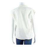 Womens Vests Blouse White V-Neck Sleeveless S