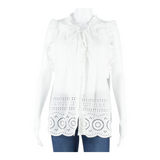 Womens Blouse Vest White V-Neck Sleeveless S