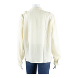 Womens Blouse Cream Long Sleeve Striped M